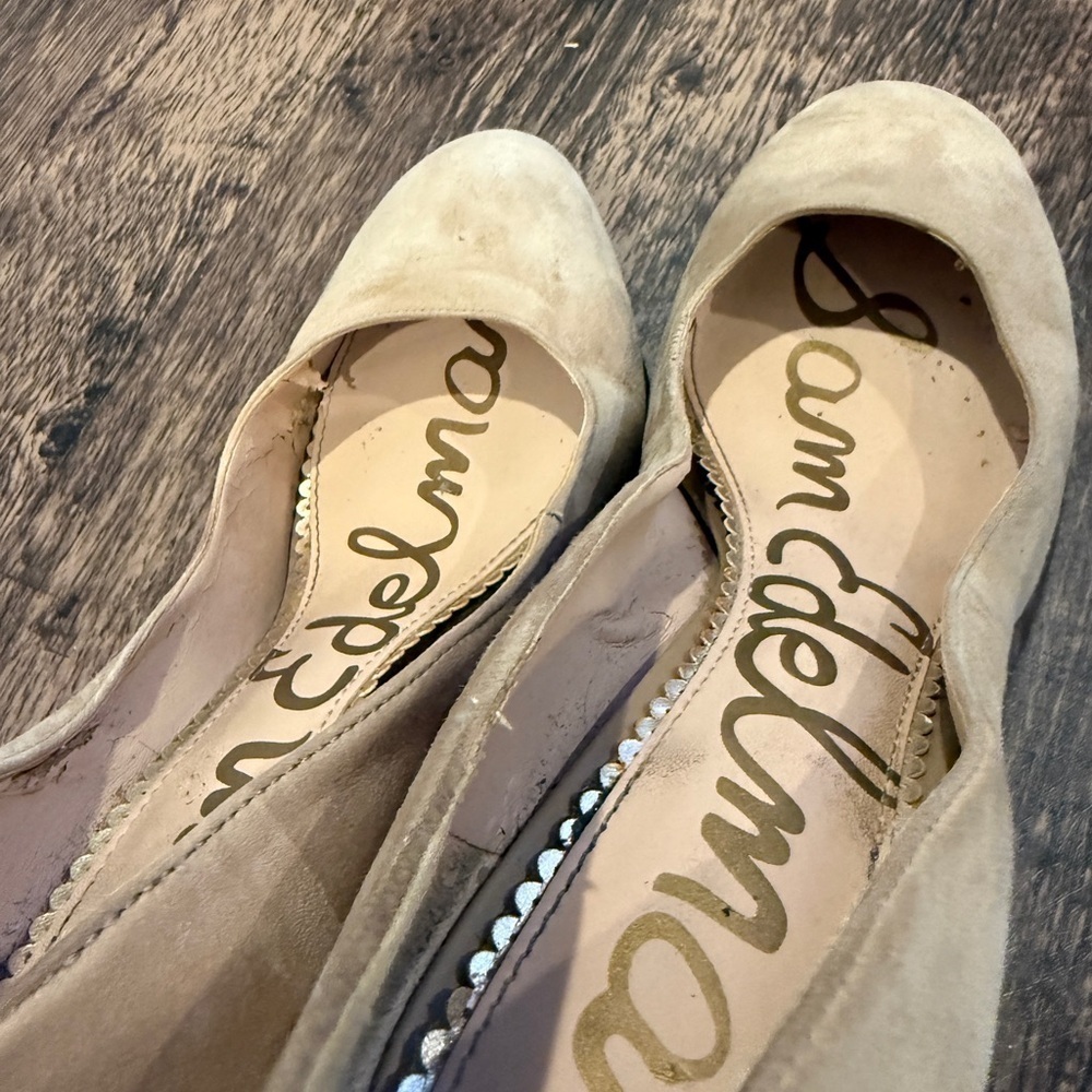 Sam Edelman Tan Heels Elegant Suede Design - Picture 4 of 8